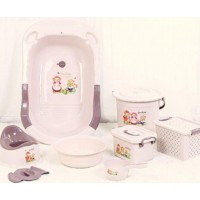 7Pcs/Set eco friendly new born infant baby bath tub set with accessory