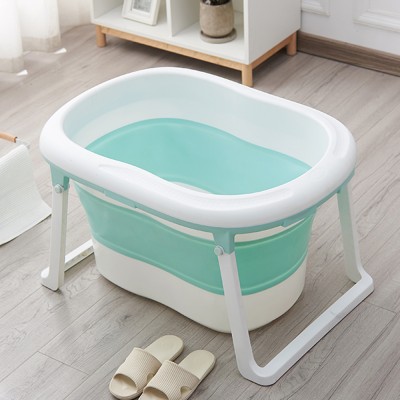 Collapsible large plastic portable bathtub for kids