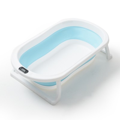 Cheap foldable plastic baby bath tub with heat meter