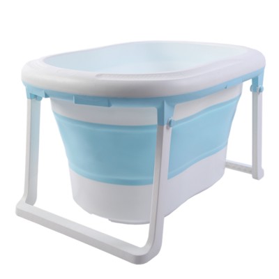 Quality large plastic portable baby bathtub with four leg